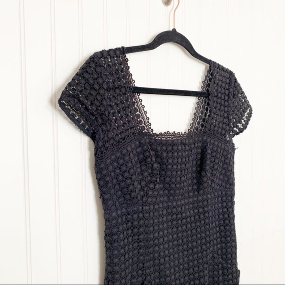 Milly Size 0 Black Crochet Lace Sheath Dress